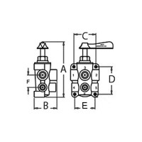 Groco 6-Port Fuel Valve 1/2